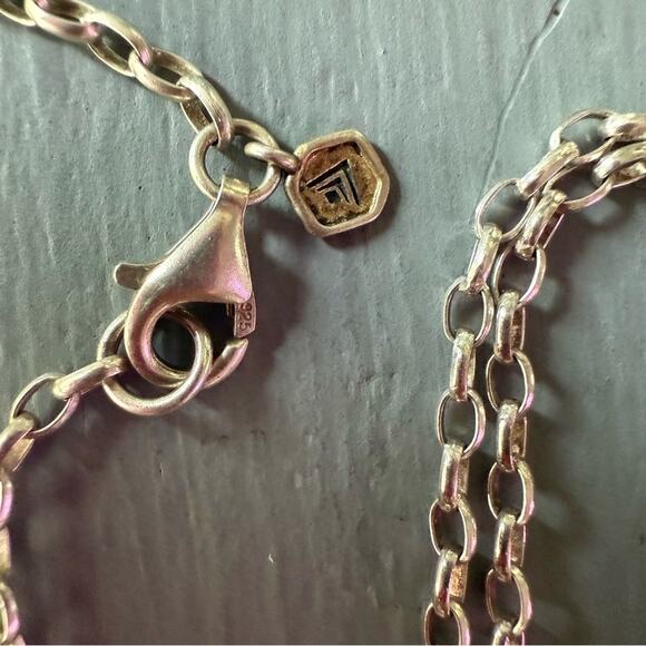 Silpada Go Geo 925 Sterling Silver Agate Lapis Necklace - Picture 4 of 10